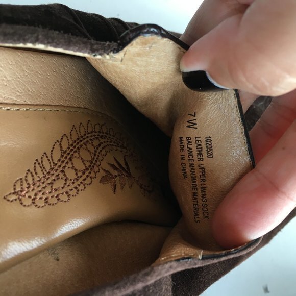 Sofft ruched clogs Suede Leather Low Heeled Sz 7W - Picture 4 of 5